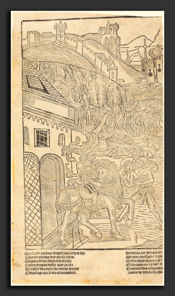 French 15th Century, A Warning Against Playing Dice, c. 1500, woodcut [fragment]