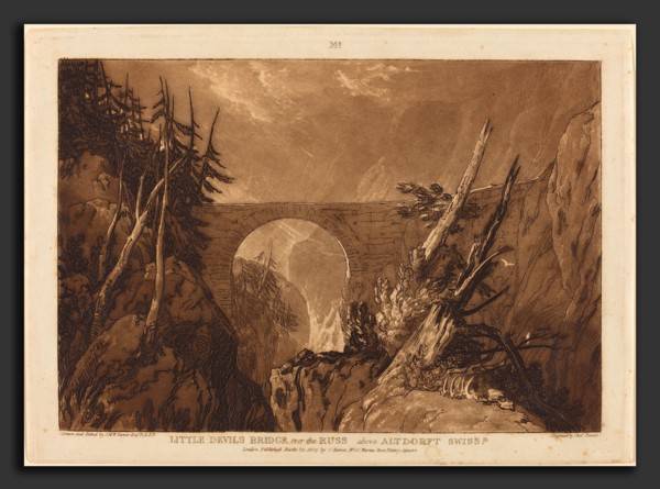 Joseph Mallord William Turner and Charles Turner (British, 1773 - 1857), Little Devil's Bridge,