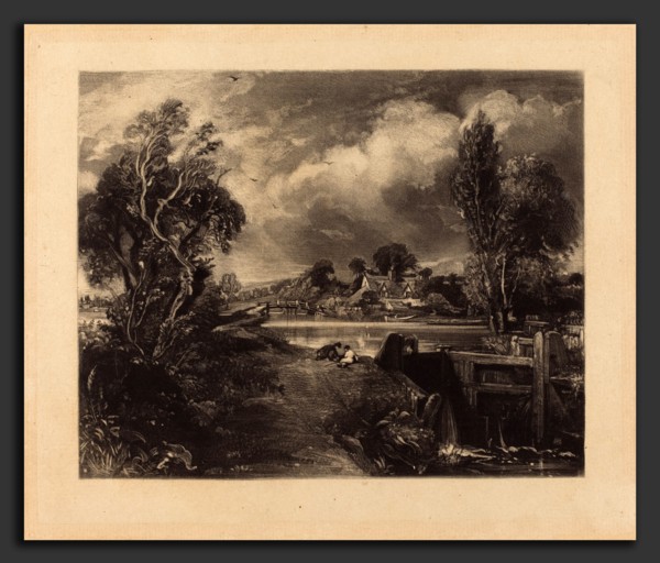 David Lucas after John Constable (British, 1802 - 1881), A Lock on the Stour, probably 1830,