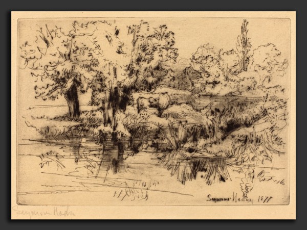 Francis Seymour Haden (British, 1818 - 1910), The Three Cows, 1877, drypoint in black on laid paper