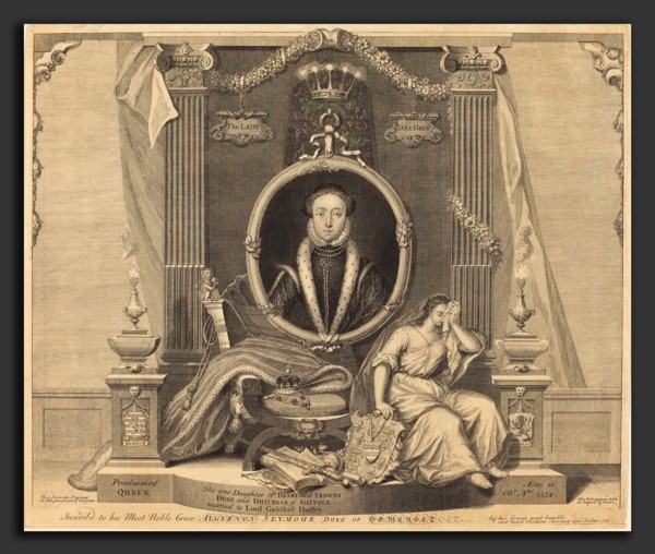 George Vertue (English, 1684 - 1756), Lady Jane Grey, 1748, engraving