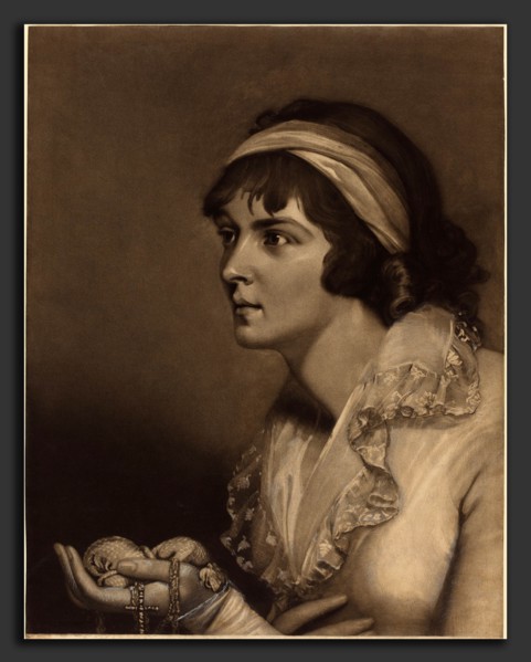 John Raphael Smith (British, 1752 - 1812), Amanthis, 1797, mezzotint touched with black ink and