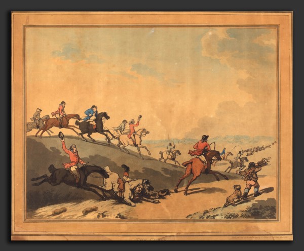 Thomas Rowlandson (British, 1756 - 1827), The Chase, published 1787, hand-colored etching and