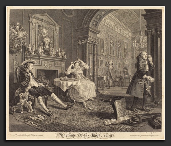 Bernard Baron after William Hogarth (French, 1696 - 1762), Marriage a la Mode: pl. 2, 1745, etching