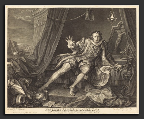 William Hogarth and Charles Grignion (British, 1717 - 1810), Garrick in the Role of Richard III,
