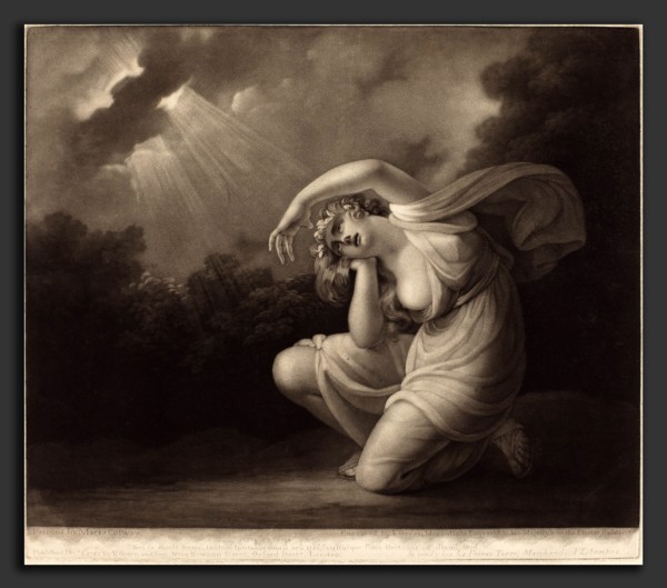 Valentine Green after Maria Cosway (British, 1739 - 1813), Clytie, 1785, mezzotint on laid paper