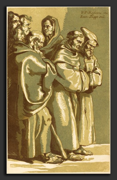 John Skippe after Sir Peter Paul Rubens (British, 1742 - 1812), A Group of Monks and a Woman,