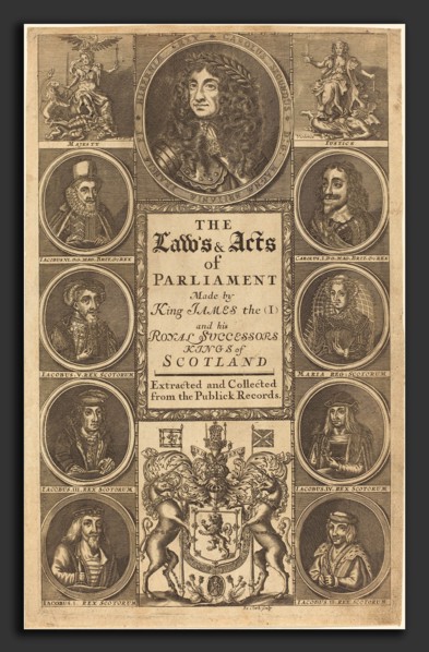 James Clark (British, active 1710-1720), Frontispiece to "The Laws and Acts of Parliament Made by
