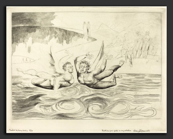 William Blake (British, 1757 - 1827), The Circle of the Corrupt Officials; The Devils Mauling Each