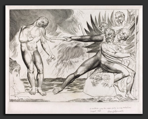 William Blake (British, 1757 - 1827), The Circle of the Corrupt Officials; the Devils Tormenting