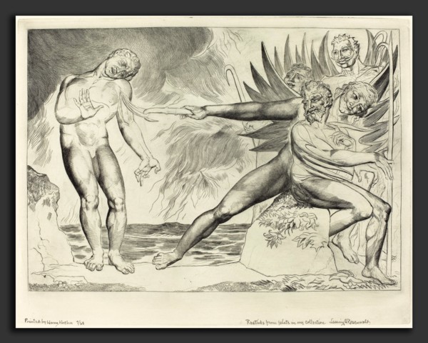 William Blake (British, 1757 - 1827), The Circle of the Corrupt Officials; The Devils Tormenting