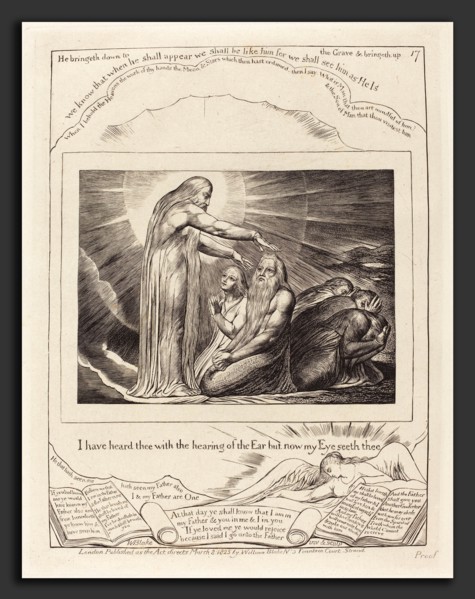 William Blake (British, 1757 - 1827), The Vision of God, 1825, engraving on India paper