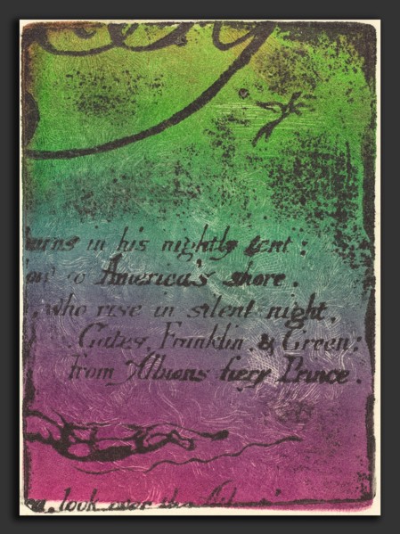 William Blake (British, 1757 - 1827), Restrike from fragment of cancelled plate for"A Prophecy",