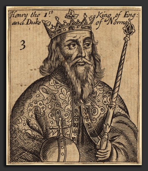 British 17th Century, Henry I, King of England, engraving