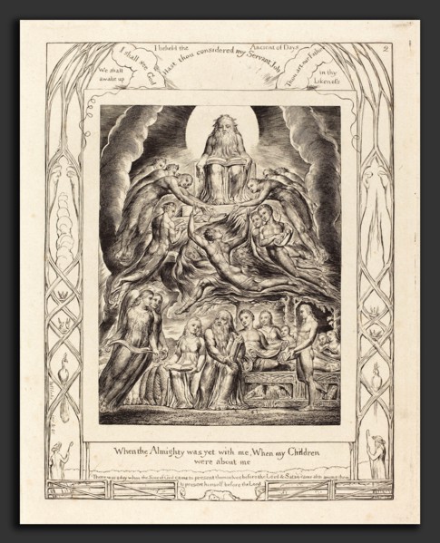William Blake (British, 1757 - 1827), Satan Before the Throne of God, 1825, engraving