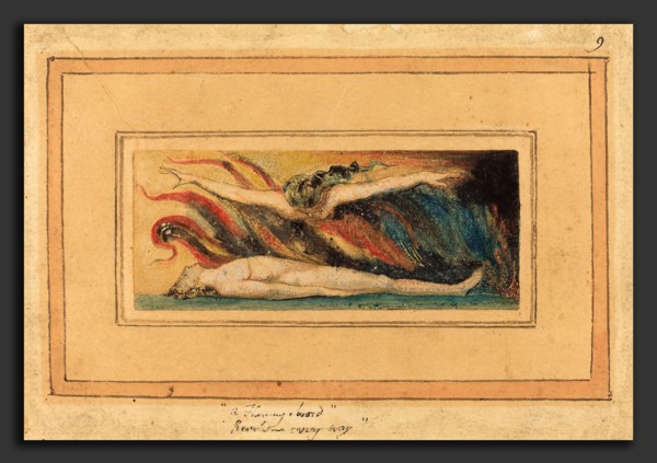 William Blake (British, 1757 - 1827), The Soul Hovering Over the Body [from Marriage of Heaven and
