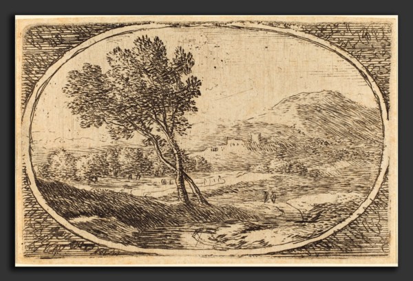 Herman van Swanevelt (Dutch, c. 1600 - 1655), A Landscape with a Great Tree, etching