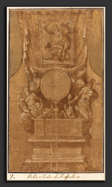 Francesco Salviati (Italian, 1510 - 1563), Design for an Altar, pen and brown ink with brown wash