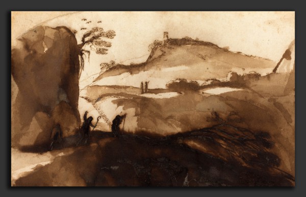 Giovanni Francesco Barbieri, called Guercino (Italian, 1591 - 1666), Shepherds Peering into a