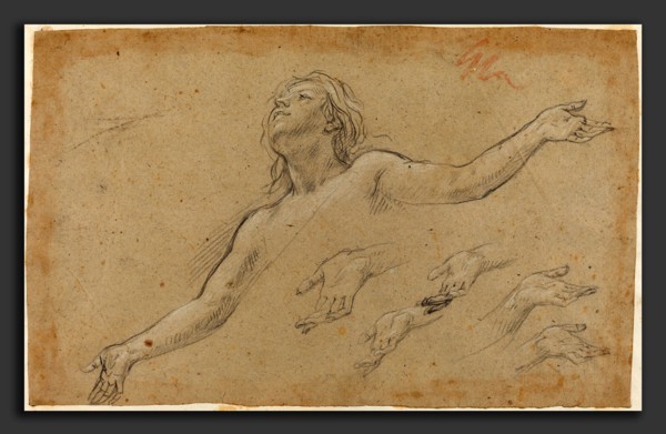 Baldassare Franceschini (Italian, 1611 - 1689), Ascension of the Magdalene, late 1650s, black chalk
