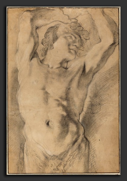 Domenico Maria Canuti (Italian, 1620 - 1684), A Male Herm, c. 1669, charcoal and white heightening
