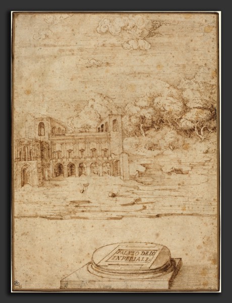 Venetian 16th Century, Probably Titian (Italian, c. 1490 - 1576), The Villa Imperiale, 1530s, pen