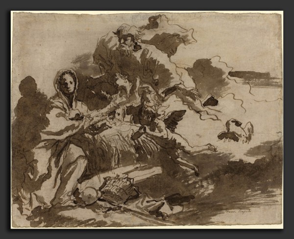 Giovanni Domenico Tiepolo (Italian, 1727 - 1804), God the Father and Angels Adoring the Madonna and