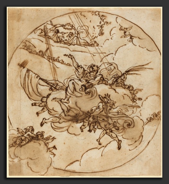 Ubaldo Gandolfi (Italian, 1728 - 1781), The Apotheosis of San Vitale, 1781, pen and brown ink with