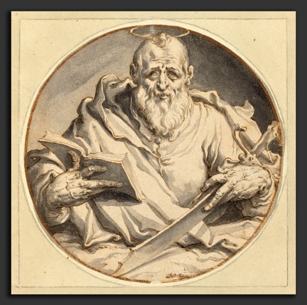 Jacques de Gheyn II (Dutch, 1565 - 1629), Saint Matthew, c. 1585-1590, pen and brown ink with gray