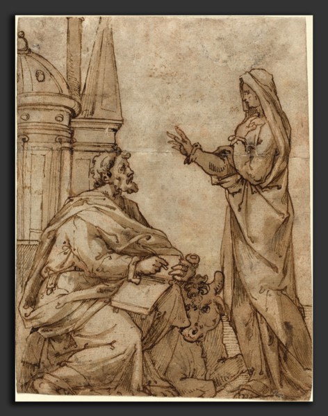 Netherlandish 16th Century, Saint Luke, second half 16th century, pen and brown ink with brown wash