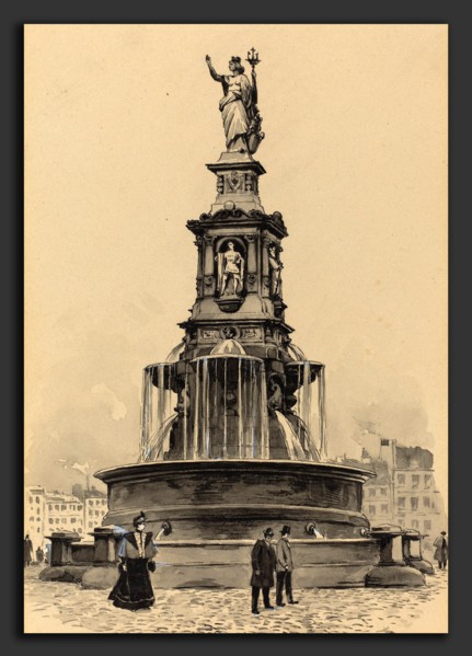 Fritz Stoltenberg (German, 1855 - 1921), Hansa-Brunnen, 1893, watercolor