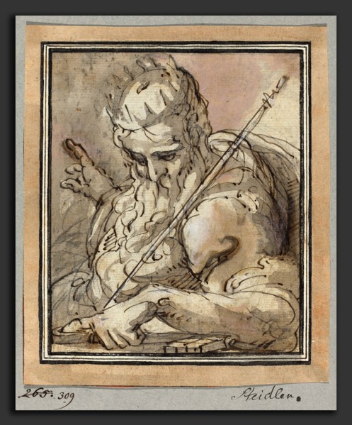 Attributed to Hans Steidlin (German, 1555 - 1607), Janus, c. 1600, pen and ink over graphite with