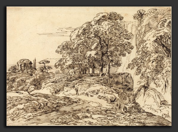 Franz Innocenz Josef Kobell (German, 1749 - 1822), Pastoral Landscape with a Waterfall and a