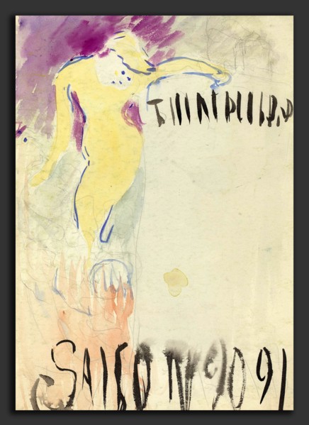 Edouard Vuillard (French, 1868 - 1940), Program Design for the ThéÃ¢tre Libre, c. 1890, watercolor