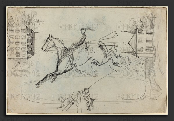 Henri de Toulouse-Lautrec (French, 1864 - 1901), Sheet of Sketches, c. 1881, graphite