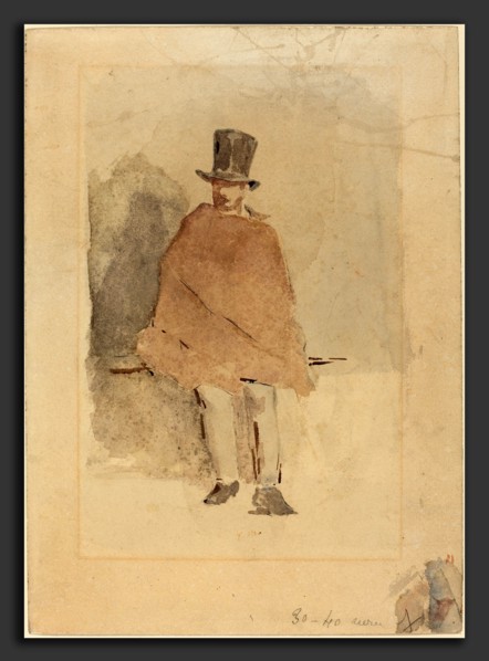 Edouard Manet (French, 1832 - 1883), The Man in the Tall Hat, 1858-1859, watercolor and graphite