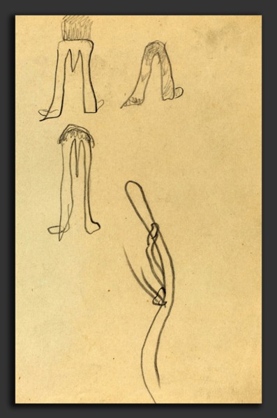 Paul Gauguin (French, 1848 - 1903), Four Fantastic Forms [recto], 1884-1888, graphite on wove paper