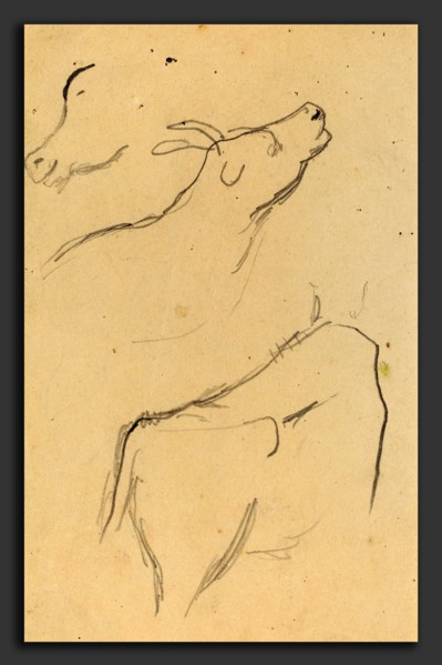 Paul Gauguin (French, 1848 - 1903), Studies of a Cow, 1884-1888, graphite on wove paper