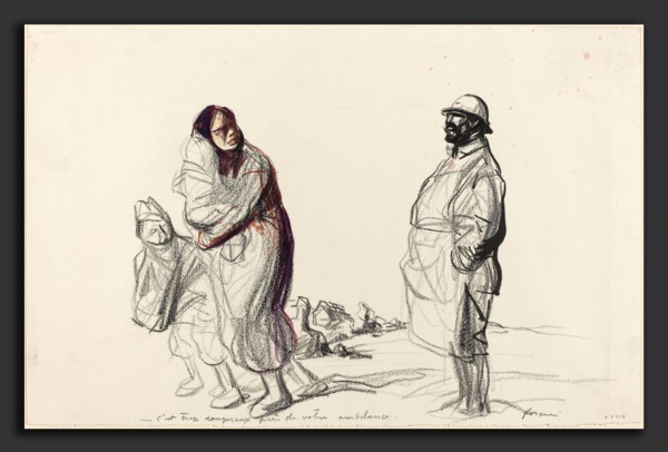 Jean-Louis Forain, C'est trop dangereux pres de votre ambulance, French, 1852 - 1931, c. 1914-1919,