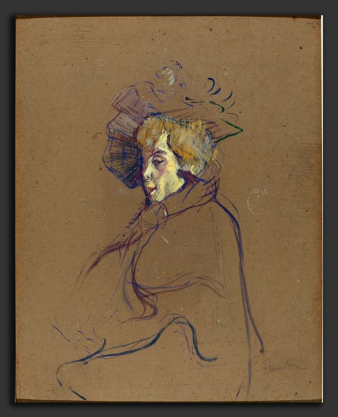 Henri de Toulouse-Lautrec (French, 1864 - 1901), Jane Avril, 1892, oil on cardboard mounted on wood