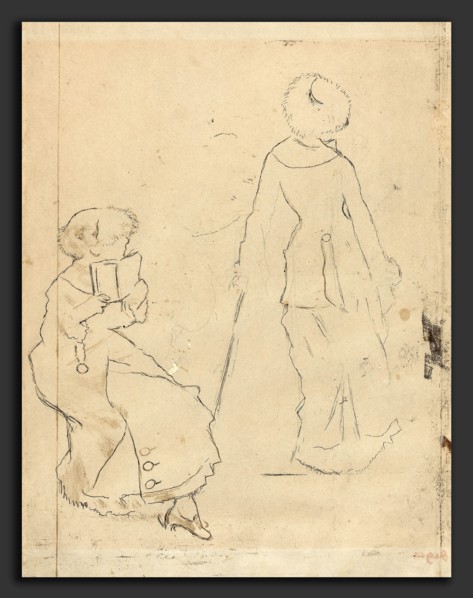 Edgar Degas (French, 1834 - 1917), Study for "Mary Cassatt at the Louvre: The Etruscan Gallery", c.