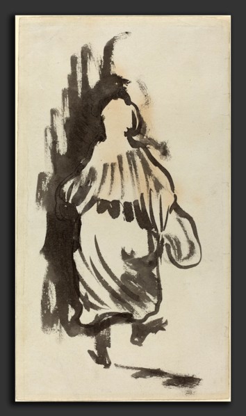 Edouard Vuillard, Walking Figure Seen from Behind, French, 1868 - 1940, c. 1894, black pen and ink