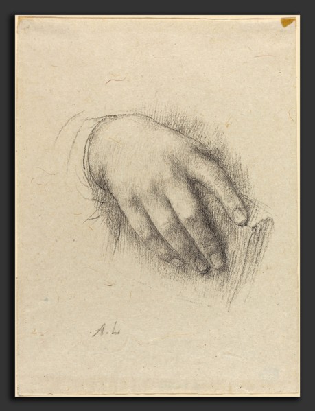 Alphonse Legros, The Hand of the Artist's Daughter, French, 1837 - 1911, black crayon