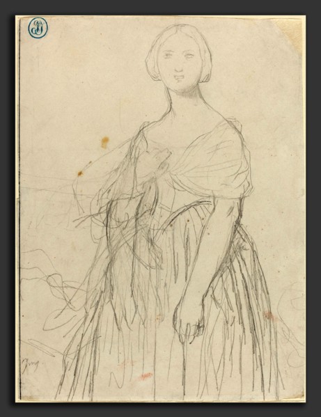 Jean-Auguste-Dominique Ingres (French, 1780 - 1867), Sketch for Madame Moitessier, graphite on wove