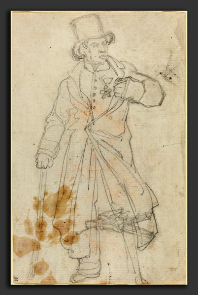 Théodore Gericault (French, 1791 - 1824), Study for "Swiss Sentry at the Louvre", c. 1819, graphite