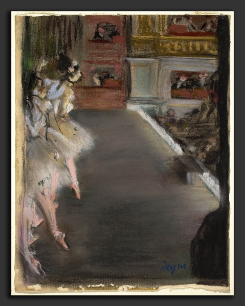 Edgar Degas (French, 1834 - 1917), Dancers at the Old Opera House, c. 1877, pastel over monotype on
