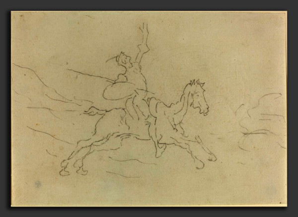 Honoré Daumier (French, 1808 - 1879), Don Quixote, crayon on laid paper