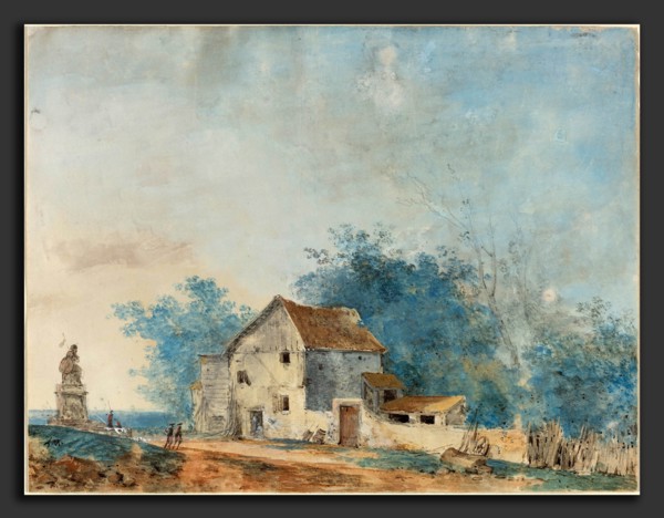 Louis Gabriel Moreau (French, 1739 - 1806), Landscape, late 1770s, watercolor and gouache over