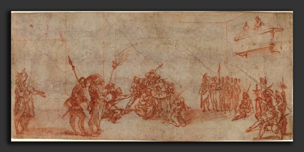 Jacques Callot (French, 1592 - 1635), Christ Crowned with Thorns, c. 1618, red chalk on laid paper,