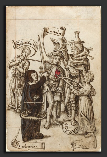French early 16th century, "Do Not Eat Your Heart out", c. 1512-1515, pen and brown ink with